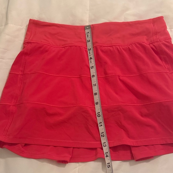 Lululemon Athletica Side Pleat Bright Coral Hot Pink Tennis Skirt - Picture 5 of 7